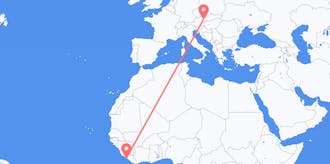 Flights from Liberia to Austria