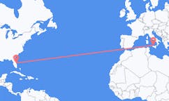Flyrejser fra Melbourne, USA til Palermo, Italien