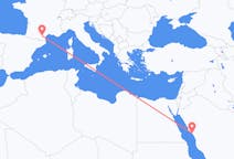 Vluchten van Yanbu, Saoedi-Arabië naar Carcassonne, Frankrijk