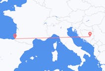 Flyreiser fra Sarajevo, Bosnia-Hercegovina til Biarritz, Frankrike