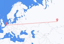 Vols depuis la ville de Krasnoïarsk vers la ville d'Amsterdam