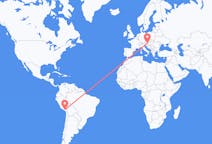 Flyreiser fra Arequipa, Peru til Graz, Østerrike