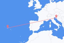 Flights from São Jorge Island, Portugal to Rijeka, Croatia