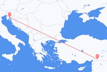 Flyreiser fra Rijeka, Kroatia til Gaziantep, Tyrkia