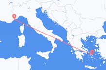 Vluchten van Mykonos naar Nice