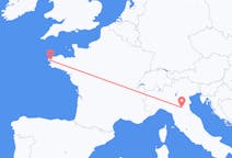 Vluchten van Bologna, Italië naar Brest, Frankrijk