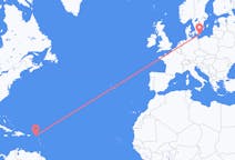 เที่ยวบิน จาก ไตรมาสที่ต่ำกว่าของเจ้าชาย, ซินต์มาร์เทน ไปยัง บอร์นโฮล์ม, เดนมาร์ก