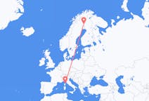 Flights from Pajala, Sweden to Bastia, France