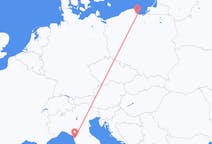 Vols de Pise vers Gdańsk