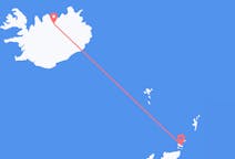 Vluchten van Akureyri, IJsland naar Kirkwall, Schotland
