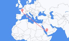 Flyg från Abha, Saudiarabien till Limoges, Frankrike