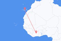 Flyreiser fra Bouaké, til Las Palmas
