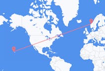 Loty z Honolulu, Stany Zjednoczone do Molde, Norwegia