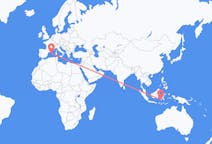 Flyg från Makassar, Indonesien till Mahon, Spanien