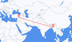 Flyrejser fra Kalay, Myanmar (Burma) til Sanliurfa, Tyrkiet