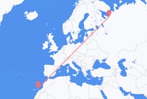 Fly fra Arkhangelsk til Lanzarote