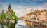 Photo of Metz city view of Petit Saulcy an Temple Neuf and Moselle River in Summer, France.