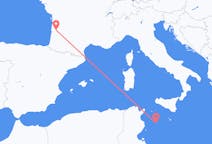 Vols depuis la ville de Bordeaux vers la ville de Lampedusa