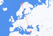 Flyg från Damaskus, Syrien till Narvik, Norge