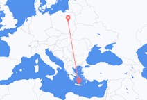 Flights from Warsaw in Poland to Heraklion in Greece
