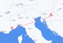 Flyrejser fra Zagreb, Kroatien til Nice, Kroatien