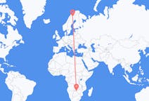 Flyrejser fra Victoria Falls, Zimbabwe til Kiruna, Sverige