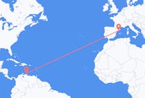 Flyreiser fra Willemstad, Curaçao til Barcelona, Spania