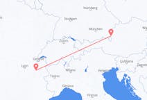 Flyreiser fra Chambéry, Frankrike til Salzburg, Østerrike