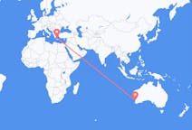 Vluchten van Perth, Australië naar Milos, Griekenland