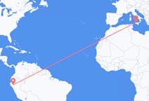 Flyreiser fra Jaen, Peru til Palermo, Italia