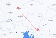 Flyg från Zagreb, Kroatien till Nürnberg, Tyskland