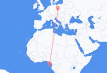 Flyg från São Tomé, São Tomé och Príncipe till Pardubice, Tjeckien