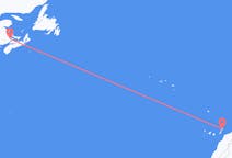 カナダのモンクトンからから、スペインのランサローテ島までのフライト