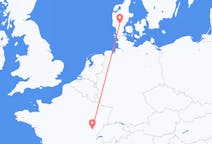 Flights from Dole, France to Billund, Denmark