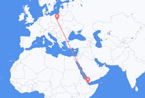 Flyg från Balbala, Djibouti till Lodz, Polen