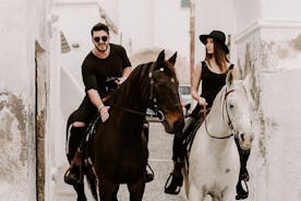 Traditional Greek village and Caldera cliff horse riding tour