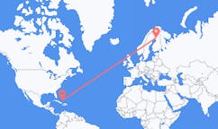 Loty z Crooked Island, Bahamy do Rovaniemi, Finlandia