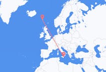 フェロー諸島のから ソルヴァーグル、イタリアのへ カターニアフライト