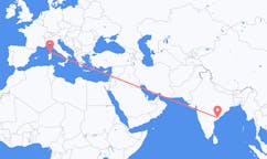 Flights from Rajahmundry, India to Figari, France