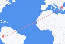 Flyreiser fra Pucallpa, Peru til Izmir, Tyrkia