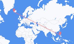 航班从菲律宾卡利博市到雷克雅维克市，冰岛塞尔