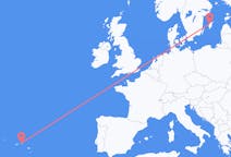 Loty z miasta Terceira do miasta Visby (Dania)