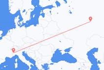 Flyg från Kazan, Ryssland till Turin, Italien