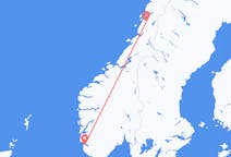 Fly fra Mosjøen til Stavanger