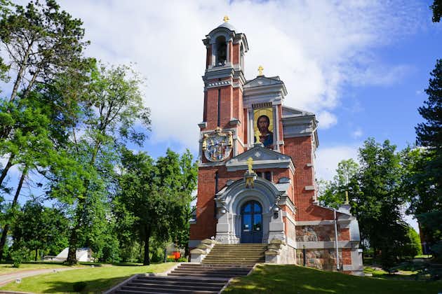 Photo of the ancient chapel-tomb of the princes Svyatopolk-Mirsky in the park of the Mir Castle. Mir, Belarus.