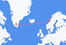 Flights from Namsos to Narsarsuaq