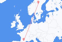 Flyg från Toulouse, Frankrike till Östersund, Sverige