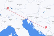 Flyreiser fra Sarajevo, Bosnia-Hercegovina til Zürich, Sveits