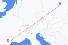 Flyreiser fra Carcassonne, Frankrike til Warszawa, Polen