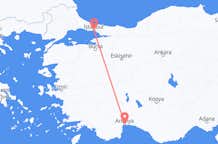 土耳其出发地 伊斯坦堡飞往土耳其目的地 安塔利亚的航班